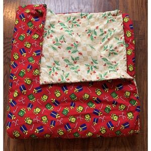 Handmade John Deere Blanket Quilt Christmas 86" X 39" Hand Tied Farm Tractor